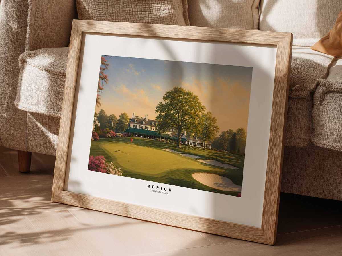 Close-up of woven wicker baskets by a Merion East tee, captured in soft, nostalgic lighting