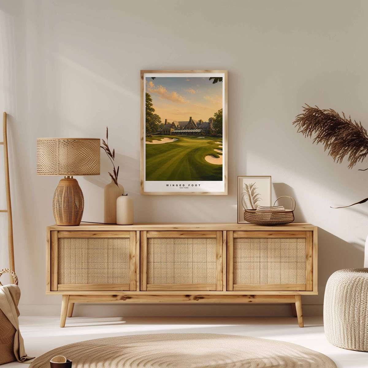 Artistic Winged Foot West wall art featuring golf technique expressed through refined composition inspired by visual gravity in golfer-led