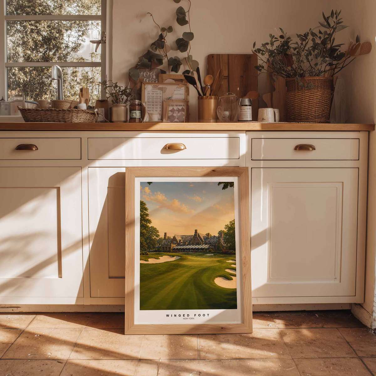 Winged Foot West composition styled as wall art and featuring classic course character with elegant sporting lines